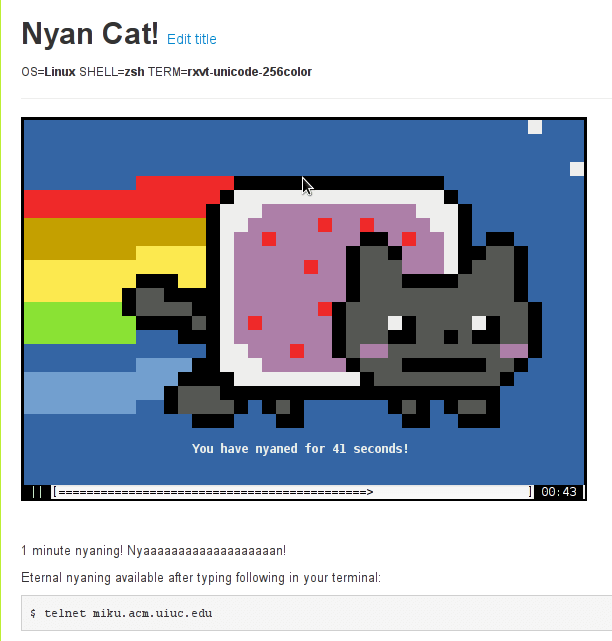 Ascii.io Nyan Cat!