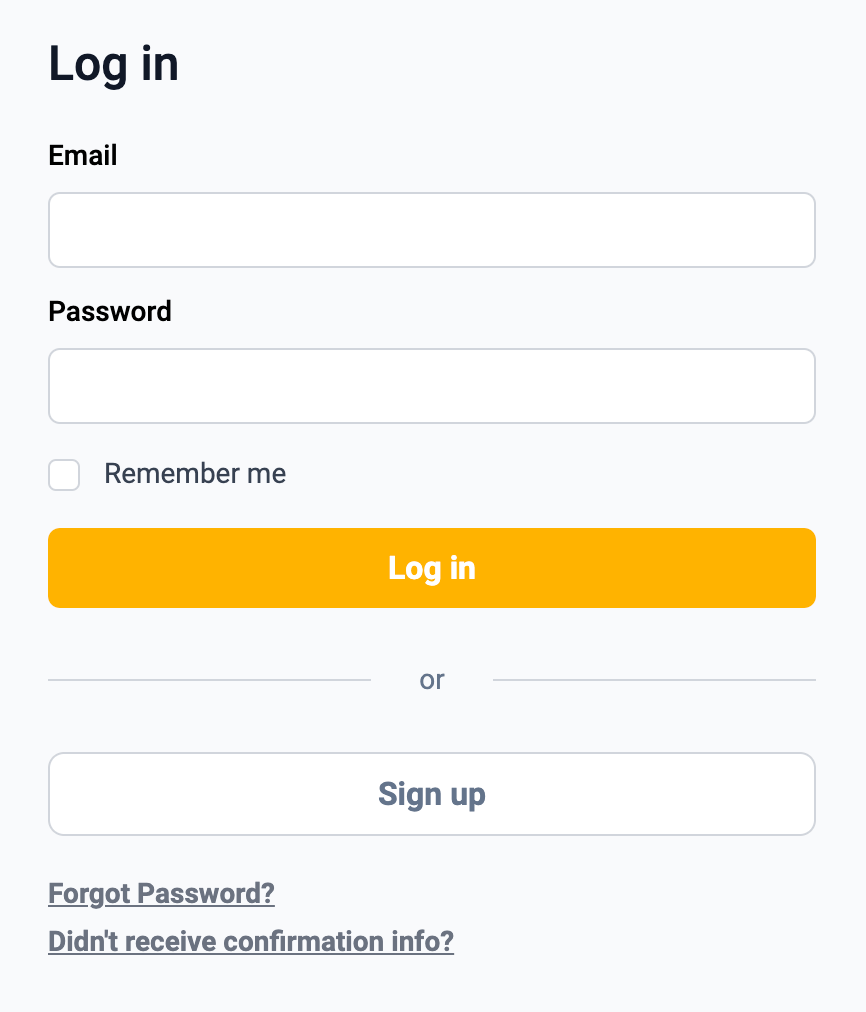 Login page without OTP attempt field