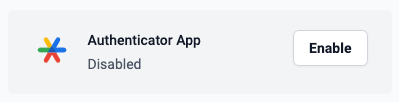 Authenticator App settings when it’s disabled